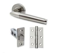 UAP Limited Uap Valiant - Door Handle Pack With Hinges And Latch - Polished Chrome/satin Nickel