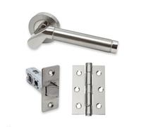 UAP Limited Uap Ventura - Door Handle Pack With Hinges And Latch - Polished Chrome/satin Nickel