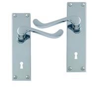 UAP Limited Uap Victorian Heavy Scroll Chrome Internal Door Handles Pair- Lever On Backplate Lock Set