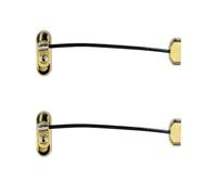 UAP Limited Uap Window Restrictor With Key - Window Safety Locks - 20Cm Cable - All Types Of Windows - 2 Locks - Pvd Gold - Black Cable