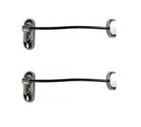 UAP Limited Uap Window Restrictor With Key - Window Safety Locks - 20Cm Cable - All Types Of Windows - 2 Locks - Chrome - Black Cable