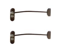 UAP Limited Uap Window Restrictor With Key - Window Safety Locks - 20Cm Cable - All Types Of Windows - 2 Locks - Brown