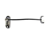 UAP Limited Uap Window Restrictor With Key - Window Safety Locks - 20Cm Cable - All Types Of Windows - 4 Locks - Chrome - Black Cable