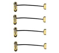 UAP Limited Uap Window Restrictor With Key - Window Safety Locks - 20Cm Cable - All Types Of Windows - 4 Locks - Pvd Gold - Black Cable