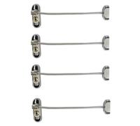 UAP Limited Uap Window Restrictor With Key - Window Safety Locks - 20Cm Cable - All Types Of Windows - 4 Locks - Chrome - Clear Cable