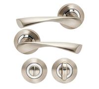UAP Limited Uap Zeta Internal Door Handles Pair With Turn & Release Bathroom Pack Polished Chrome / Satin Nickel