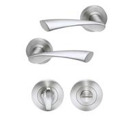 UAP Limited Uap Zeta Internal Door Handles Pair With Turn & Release Bathroom Pack Satin Chrome