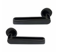 UAP Lyra Internal Door Handles On Round Rose, Matt Black Lift & Lock Lever Handles for Interior Wooden Doors, Keyless Pair