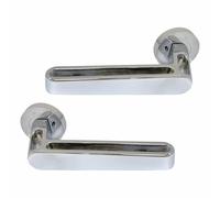 UAP Lyra Premium Style Lever Internal Door Handle Pair on Round Rose - Keyless Entry - Quality Materials - Bolt Through - Easy Installation - Lift & Lock for Internal & External Use - Polished Chrome