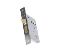 UAP Mortice Bathroom Lock 65mm - Mortice Door Lock Thumbturn Locking Door Security for Bathroom, Door Latch Mortice Lock for Internal Wooden Doors (Satin Stainless - 65mm)