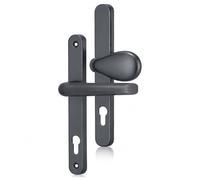 UAP Offset Lever Pad Front Door Handles Centres in Aluminium, Grey | All Door Types, 243mm Backplate, 62/92 PZ, External Door Handles