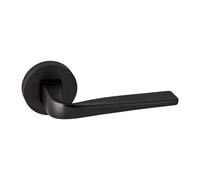UAP ORO & ORO Forma Lever - Round Rose Black Door Handle for Internal Doors Easy Installation with Bolt-Through Fixing