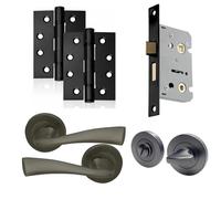UAP Scimitar Intenral Door Handles Pair with Complete Bathroom Pack