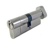 UAP Thumb Turn Euro Cylinder Lock with Anti-Snap & 3 Keys - 1-Star Kitemarked Door Lock Barrel for Home Security - Fire-Rated with Easy-Grip Design for Elderly Use (90mm 45/45) (Nickel)