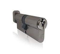 UAP TL Thumb Turn Euro Cylinder Door Lock with 3 Keys - Budget Door Barrel Lock for Home Protection - Cylinder with Advanced Protection, Suitable for All Doors (90mm 45/45) (Nickel)