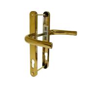 UAP UPVC Door Lever Lever Sprung Door Handle Sets - with Long 243mm Backplate - Non-Handed - Inline Handles - for All UPVC Doors Upto 75mm - Includes All Fittings (Gold)