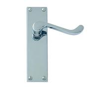 UAP Victorian Scroll Lever Door Handles Internal - Classic Door Handle Set with Elegant Design - Heavy-Duty Internal Door Handles for Wooden Doors, Complete with Fitting Kit (Chrome Plated)