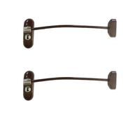 UAP Window Restrictor with Key - Window Safety Locks with 20cm Cable, Window Locks for Child Safety, Security Window Limiter Restrictor for All Types of Windows (2 Locks, Brown - Brown Cable)