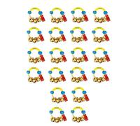 UAPAN Brass Yellow Rubber Kadi Brass Ghungroos for Bhajan Clapping Finger Ring Gifting Small Bells For Lord Godess God Ganapati Pooja Aarti Ganesh Pooja Celebration (10 Pair)