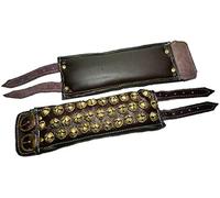 Uapan MetalCraft Brown Leather Pad Ghungroo (3Line)