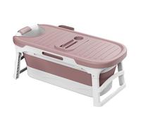 UAPAYEBYMB Bathtub Adult Bathtub Portable Folding Bathtub Home Large Freestanding Bathtub Barrel Steam Bathtub Adult Home Sauna Bathtub Foldable Covered Shower Basin Bathtub (136cm(Color:pink)