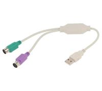 UAPS12 Adapter USB 2.0 PS/2 Female x2, USB A Male 0.3 Meter White White BEMBIRD