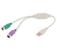 UAPS12 Adapter USB 2.0 PS/2 Female x2, USB A Male 0.3m White BEMBIRD