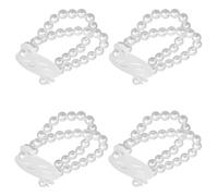 UAREBST Elastic Pearl Bracelet Wristlet Accessories, Stretch Pearl Wrist Bands Handmade DIY Decor Accessories for Wedding Bride Bridesmaid Party Prom, L, Plastic, no gemstone