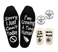 UAREHIBY Pregnancy Gift New Mom Gifts, Growing a Tiny Human Mom Socks & Baby Socks Gift - Mom to Be Gift Pregnant Women Gift Set, Best Gifts for Expecting Mom Mother's Day