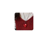 Uarein Puffy Heart Necklace for Women Men Irregular Resin Love Heart Pendant Necklace Y2k Pull Out Adjustable Sweater Chain Cute Valentine's Day Jewelry Gift, L, Resin, No Gemstone