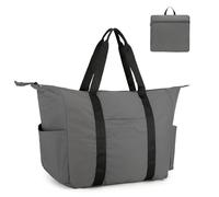 Uarition 50L Foldable Duffle Bag, Lightweight Travel Duffel Bag with Tear Resistant for Men Women, gray