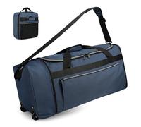 uarition 70L Foldable Rolling Duffle Bag with Wheels, Blue, 34 x 15 x 16