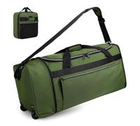uarition 70L Foldable Rolling Duffle Bag with Wheels, Green, 28 x 12 x 13
