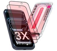 UARMOR Screen Protector for iPhone 17 Pro Max, Red Light Converter, Anti Blue Light, [3X Stronger Impact Protection] 9H Tempered Glass with Easy Installation Kit, Full Edge Coverage Fit, 2Pack [ for