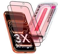 UARMOR Screen Protector for iPhone 17 Pro, Red Light Converter, Anti Blue Light, [3X Stronger Impact Protection] 9H Tempered Glass with Easy Installation Kit, Full Edge Coverage Fit, 2Pack [ for