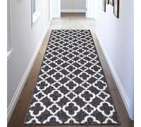U'Artlines Runner Rug for Hallway 2×6feet Non Slip Kitchen Floor Carpet Runners Black Geometric Pattern Machine Washable Area Rug for Entryway Bathroom