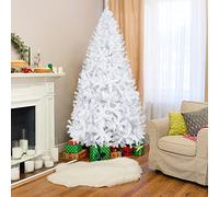 Uaste 6Ft/180CM White Christmas Tree - with 400 Tips Artificial Christmas Home Decorations Decoration - Sturdy Metal Stand - Easy Assembly for Festive Home Decorations