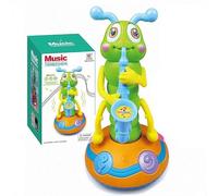 Uaste Dancing Saxophone Caterpillar Toy - Battery Powered Fun Musical Toy for Children - Rocking Twister Dance Toy - Baby Sensory Toy with Music, 24.5x14x14cm, Green