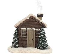 Uaste Gingerbread House Incense Burner - Small Snowy Roof Cabin Design - Christmas Decoration - Realistic Collectible - Christmas Festive Party Decor