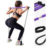Uaste Portable Pilates Sculpt Bar - Purple, Non-Slip Pilates Bar Stick with Resistance Bands for Total Body Workout