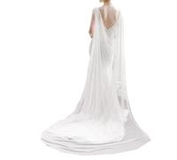 UATULT Women's Long Wedding Shawl Cloak Cathedral Veil Evening Shawl Wedding Wraps Bridal Capes, White, One Size