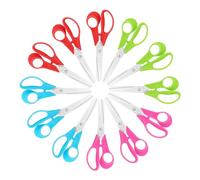 Uaugulft Kid Scissors, Safety Children Scissors with Stainless Steel Blunt Tip Blades and Ergonomic Handle, Great for School and Classrooms, Multiple Colors, 5 inch, 12 Pcs