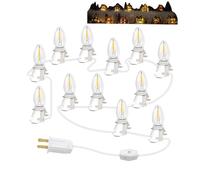 UAUSE for Christmas Village Houses Craft Decoration LED Light Bulb C7 Cord Clip Lights Christmas Cabin Accessory Cord with 12 Led Light Bulb