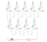 UAUSE for Christmas Village Houses Craft Decoration LED Light Bulb C7 Cord Clip Lights Christmas Cabin Accessory Cord with 9 Led Light Bulb