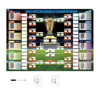 UAVAUI World Cup Football 2026 Wallchart, World Cup Interactive Tournament Wallchart, Football Match Schedule Chart for Bedroom Living Room, Great Gifts for Soccer Fans