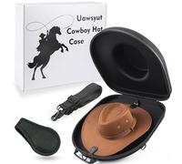 Uawsyut Cowboy Hat Case for Travel, Crushproof Box for Panama & Tweed, Hat Carrier with Adjustable Strap, Fedora Hat Storage For Travel Outdoors and Home(Upgrade Large) (Black)