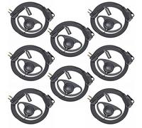 UAYESOK 2 Pin D Shape Radio Earpiece for Motorola CP040 DP1400 GP88 GP300 XT420 XT460 Hytera PD405 PD505 BD505 Walkie Talkie, Security Guard Radio Headset with PTT Mic Microphone (8 pcs)