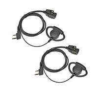 UAYESOK 2 Pin Radio Earpiece D Ring Security Walkie Talkie Headset Headphone inline PTT Mic for Baofeng UV-5R BF-888S Kenwood TK3501 TK2107 Protalk Retevs RT24 RT27 eSnic Two Way Radio (Pack of 2)
