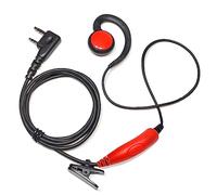 UAYESOK 2 Pin Radio Earpiece, G Shape Earhook Walkie Talkie Headset with PTT Mic for Kenwood Protalk TK-3401 TK-3501 TK-3701 Baofeng UV-5R BF-888S Retevis RT24 Esynic Security 2 Way Radio (Red)