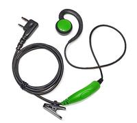 UAYESOK 2 Pin Radio Earpiece, G Shape Earhook Walkie Talkie Headset with PTT Mic for Kenwood Protalk TK-3401 TK-3501 TK-3701 Baofeng UV-5R BF-888S Retevis RT24 Esynic Security 2 Way Radio (Green)